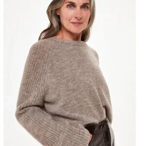WHISTLES Neutral Anna Wool Mix Crew Sweater Sz M $199